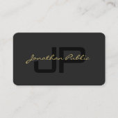 QR Code Typografie Gold Text Name Script Luxus Visitenkarte (Vorderseite)