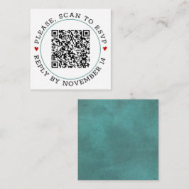 QR-Code UAWG aquamarine blaue Grenze und Herz Hoch Begleitkarte