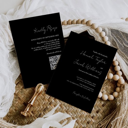 QR Code UAWG Black Wedding Einladung