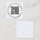 QR-Code UAWG blauer Rand und Konfetti Begleitkarte (Vorne/Hinten)