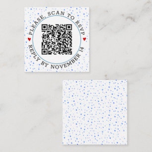 QR-Code UAWG blauer Rand und Konfetti Begleitkarte