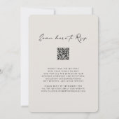 QR Code UAWG Calligraphy Elegant Eggshell Wedding Einladung (Rückseite)