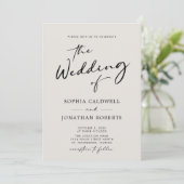 QR Code UAWG Calligraphy Elegant Eggshell Wedding Einladung (Stehend Vorderseite)