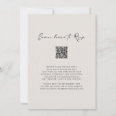 QR Code UAWG Calligraphy Elegant Eggshell Wedding Einladung (Rückseite)