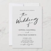 QR Code UAWG Chic Calligraphy Gray Wedding Einladung (Vorderseite)