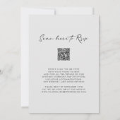 QR Code UAWG Chic Calligraphy Gray Wedding Einladung (Rückseite)
