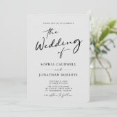 QR Code UAWG Chic Calligraphy Gray Wedding Einladung (Stehend Vorderseite)