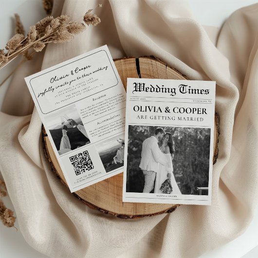 QR Code UAWG Details Zeitung Hochzeit Einladung