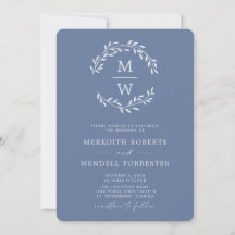 QR Code UAWG Dusty Blue Monogram Wreath Wedding