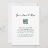 QR Code UAWG Emerald Green Monogram Wreath Wedding Einladung (Rückseite)