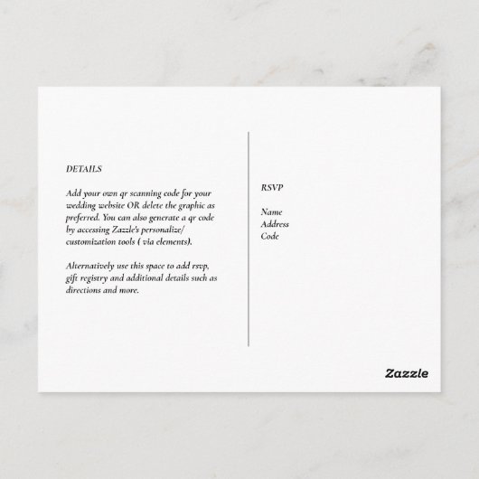 QR CODE UAWG Eucalyptus Verlasse Greenery Wedding Postkarte (Rückseite)