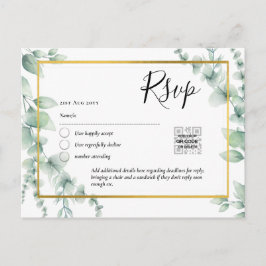 QR CODE UAWG Eucalyptus Verlasse Greenery Wedding  Postkarte