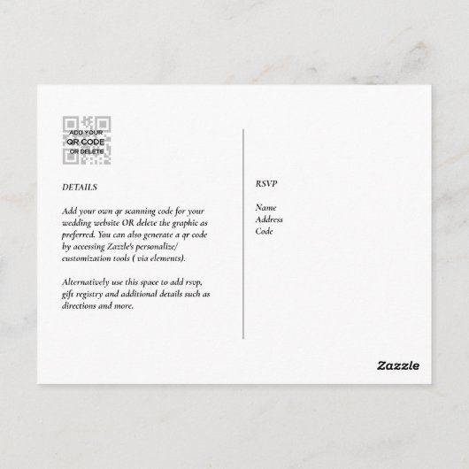 QR CODE UAWG Eucalyptus Verlasse Grüne Hochzeit Postkarte (Rückseite)