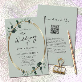 QR Code UAWG Eukalyptus Calligraphy Sage Wedding Einladung