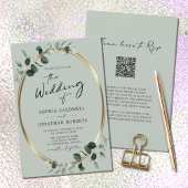 QR Code UAWG Eukalyptus Calligraphy Sage Wedding Einladung