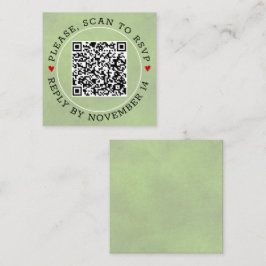 QR-Code UAWG färbt Salbei grün und Herz Hochzeit Begleitkarte