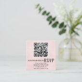 QR-Code UAWG fleckte weiche rosa Hochzeit Begleitkarte (Stehend Vorderseite)