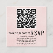 QR-Code UAWG fleckte weiche rosa Hochzeit Begleitkarte (Vorderseite)