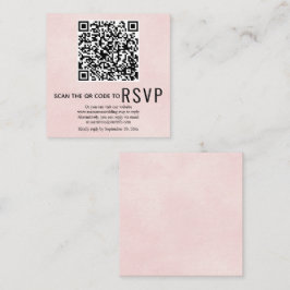 QR-Code UAWG fleckte weiche rosa Hochzeit Begleitkarte