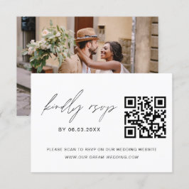 QR Code UAWG Foto Minimalistisch Wedding Website RSVP Karte