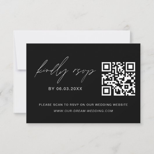 QR Code UAWG Foto Minimalistisch Wedding Website RSVP Karte (Vorderseite)
