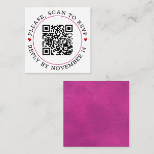QR-Code UAWG fuchsia rosa Grenze, Herz Hochzeit Begleitkarte