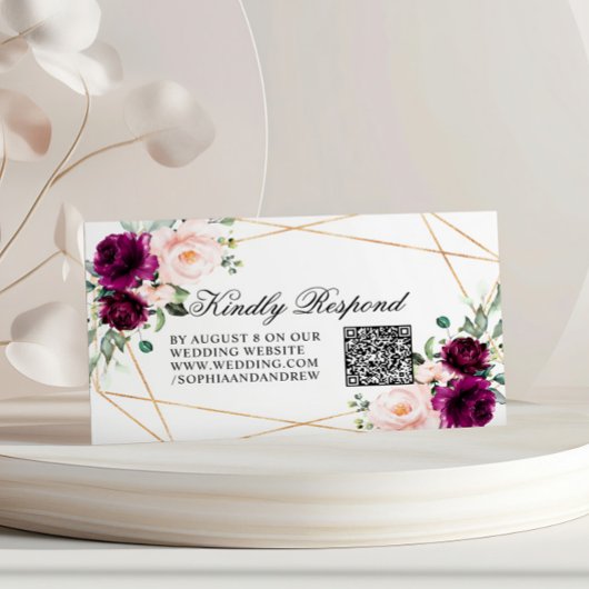 QR-Code-UAWG für Blumenzehen mit lila Rose Begleitkarte