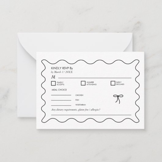 QR-Code-UAWG für die schwarz-weiß-einfarbige Wavy Mitteilungskarte (Vorderseite)