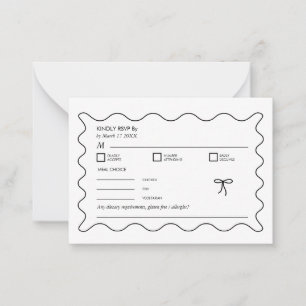 QR-Code-UAWG für die schwarz-weiß-einfarbige Wavy  Mitteilungskarte