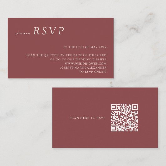 QR-Code-UAWG für Minimalistische Kupferrost Begleitkarte (Vorne/Hinten)