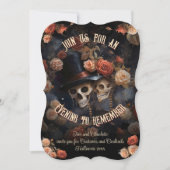 QR Code UAWG Gothic Küssen Skelette Halloween in Einladung (Vorderseite)