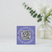 QR-Code UAWG Grenz Herzen periwinkle blauen Hochze Begleitkarte (Stehend Vorderseite)