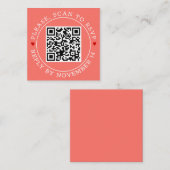 QR-Code UAWG Grenze und Herz Korallenhochzeit Begleitkarte (Vorne/Hinten)