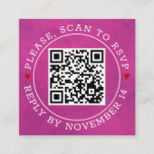 QR-Code UAWG grenzfarbene fuchsienrosa Hochzeit E Begleitkarte (Vorderseite)