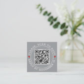 QR-Code UAWG grenzt an moderne graue Hochzeit Begleitkarte (Stehend Vorderseite)