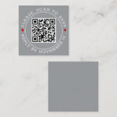 QR-Code UAWG grenzt an moderne graue Hochzeit Begleitkarte (Vorne/Hinten)