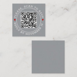 QR-Code UAWG grenzt an moderne graue Hochzeit Begleitkarte