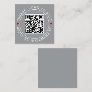 QR-Code UAWG grenzt an moderne graue Hochzeit Begleitkarte