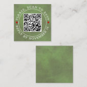 QR-Code UAWG grün gefärbt, Herzen Hochzeit Enclosu Begleitkarte (Vorne/Hinten)