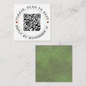 QR-Code UAWG Grüne Grenze und Herz Hochzeit Begleitkarte (Vorne/Hinten)