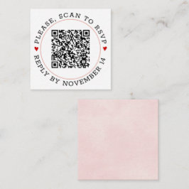 QR-Code UAWG hellrosa Grenze und Herz Hochzeit Begleitkarte