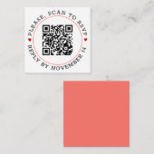 QR-Code UAWG Korallengrenze mit Herz Hochzeit Begleitkarte (Vorne/Hinten)