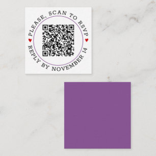 QR-Code UAWG lila Grenze mit Herzen Hochzeit Begleitkarte