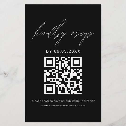 QR Code UAWG Minimalistisch Wedding Website (Vorderseite)