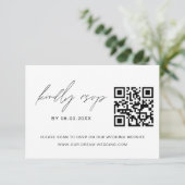 QR Code UAWG Minimalistisch Wedding Website Elegan RSVP Karte (Stehend Vorderseite)