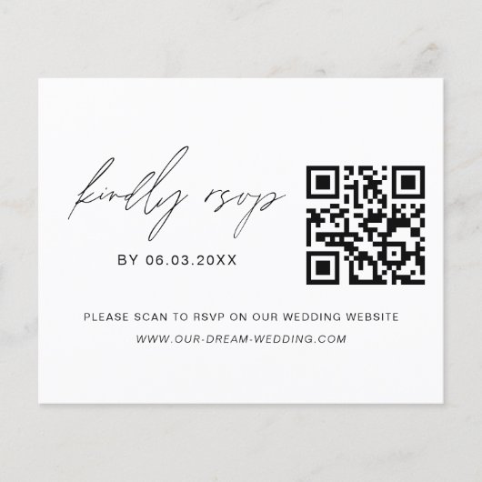 QR Code UAWG Minimalistisch Wedding Website Flyer (Vorne)