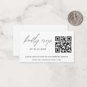 QR Code UAWG Minimalistisch Wedding Website Mitteilungskarte (Vorderseite/Rückseite Beispiel)