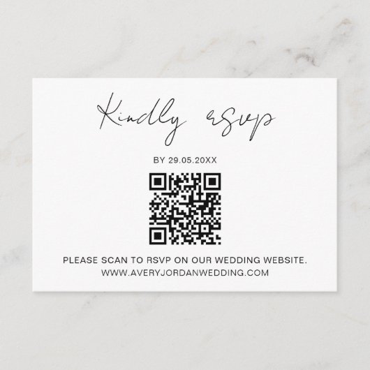 QR Code UAWG Minimalistische Antwort auf die Hochz Begleitkarte (Vorderseite)