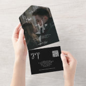 QR-Code uAwg Moderne Hochzeit All In One Einladung (Abreißen)