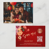 QR-Code-UAWG online für Peony Chinese Wedding Begleitkarte